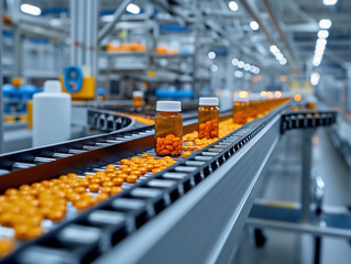 Obraz premium production line of pharmaceutical industry