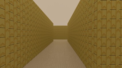 Obraz premium alone in the backrooms liminal space 3d render 