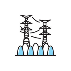 送電線　後発電線　電線