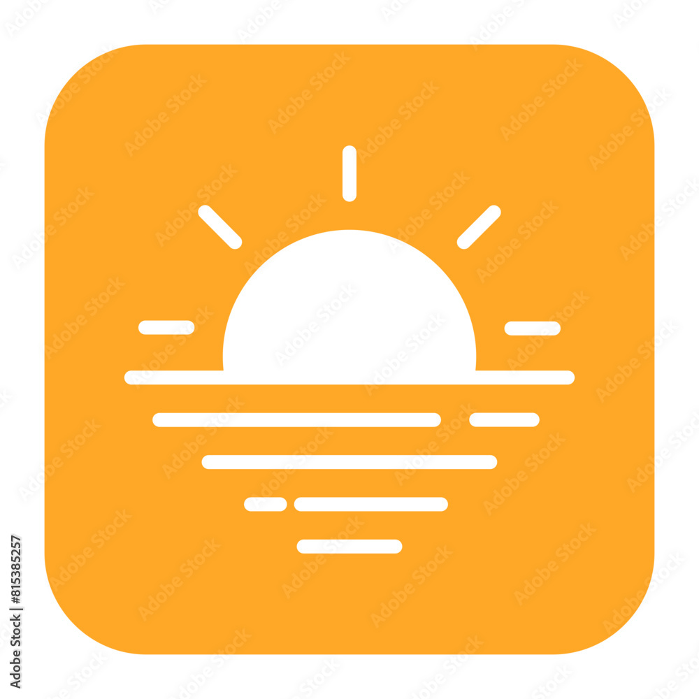 Poster sunset icon vector image. can be used for ocean.