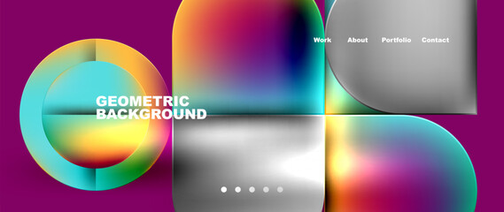 Geometric abstract glassmorphism with circles and squares. Vector Illustration For Wallpaper, Banner, Background, Card, Book Illustration, landing page