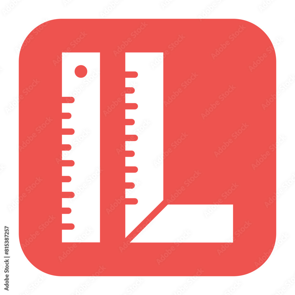 Aufkleber ruler icon vector image. can be used for shoemaker.