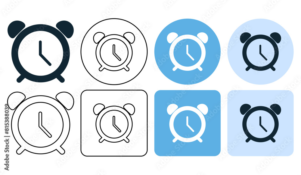Poster alarm clock, timer sign icon symbol ui and ux design, glyphs and stroke line icon