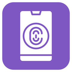 Mobile Lock Biometric icon vector image. Can be used for Biometrics.