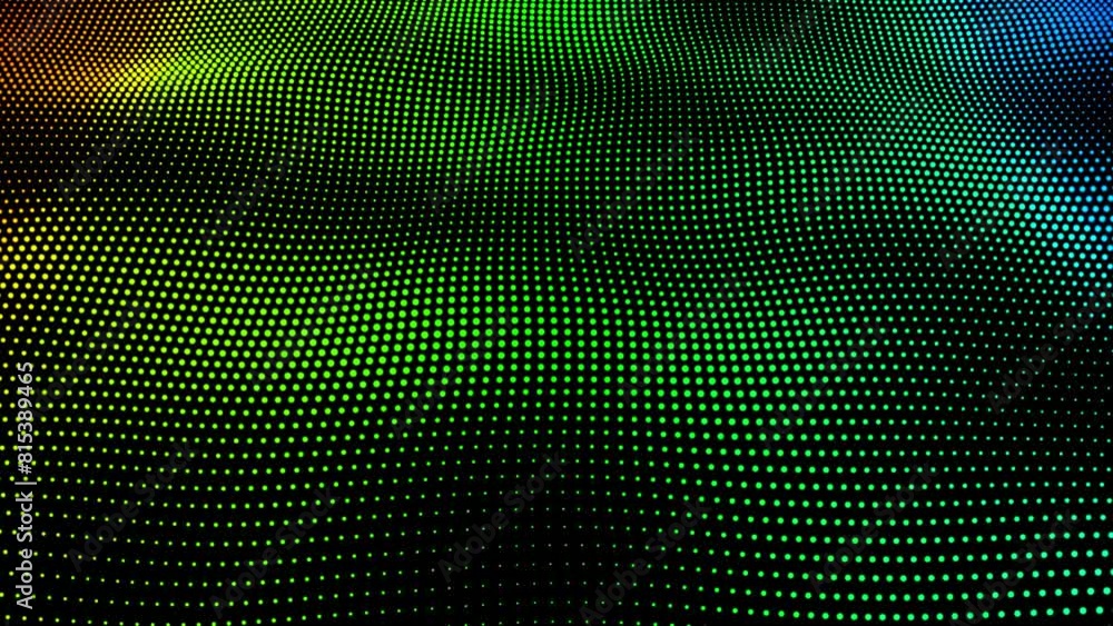 Poster abstract and technology multicolor dots wave background. dot pattern with halftone effect. futuristi