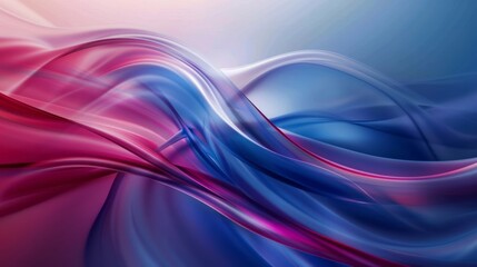 Fototapeta premium Wallpaper presents asymmetrical compositions, blending soft and airy elements in red and blue, creating ethereal figures.
