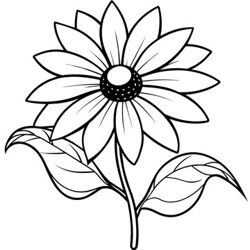 recommend clip art: Black Eyed Susan flower outline illustration coloring book page design, Azalea flower black and white line art drawing coloring book pages for children and adults
                    