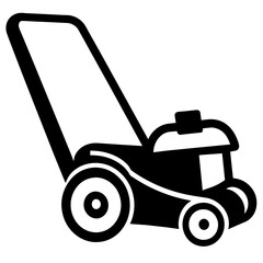 mower isolated on white vector icon