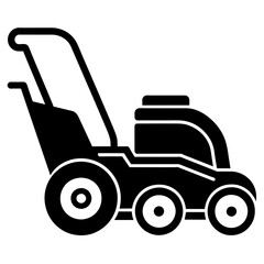 Lawn mower vector icon silhouette illustration