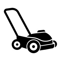 Lawn mower vector icon silhouette illustration