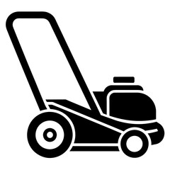 Lawn mower vector icon silhouette illustration