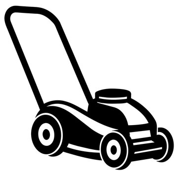 recommend clip art: Lawn mower vector icon silhouette illustration