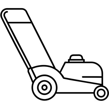 recommend clip art: Lawn mower vector icon silhouette illustration line art
