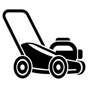 recommend clip art: Lawn mower vector icon silhouette illustration
