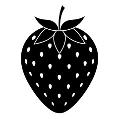 Strawberry vector icon silhouette illustration