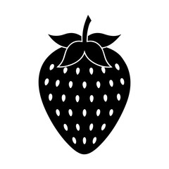Strawberry vector icon silhouette illustration