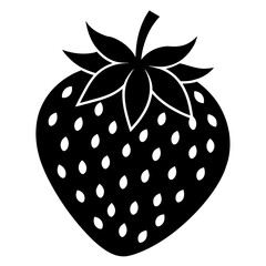 illustration of a strawberry vector icon silhouette