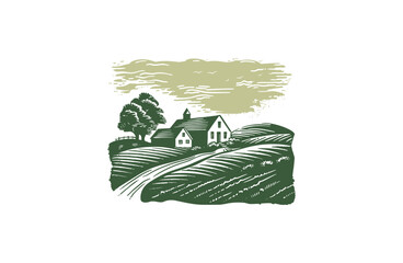 Farm house logo template vector illustration design