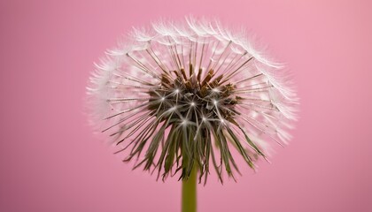 Delicate Dandelion on Soft Pink: A Whisp of Spring