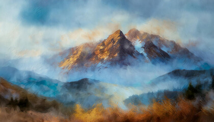 Naklejka premium Rustic Reverie: Abstract Oil Paint Farmhouse Wall Art - A Timeless Blend of Traditional, Vintage, and Muted Elegance 