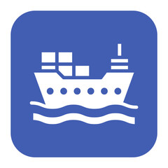 Cargo Ship icon vector image. Can be used for Supply Chain.