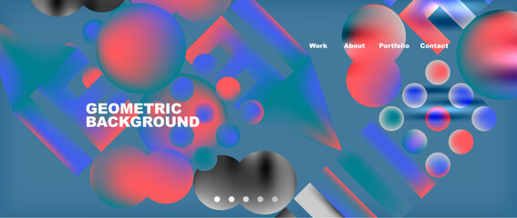 Various colorful geometric shapes abstract web template with gradients and light blur effects. Vector Illustration For Wallpaper, Banner, Background, Card, Book Illustration, landing page