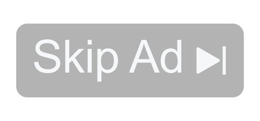 Skip ad button. skip advertisement transparent png button for website, online video player. vector illustration