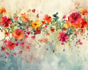 An abstract watercolor art piece featuring swirling colors and fluid elements, perfect as a creative, colorful wallpaper background