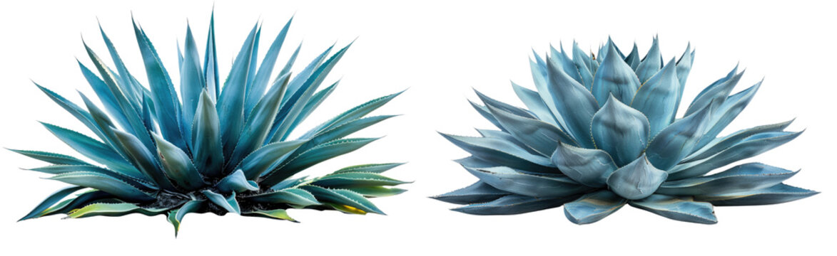 Blue agave isolated on transparent background. 3D rendering in isolated on transparent background