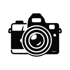 Photo Camera Black Vector Isolated Style