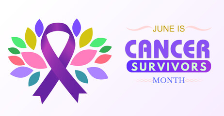 June is Cancer Survivors Month, campaign or celebration banner design