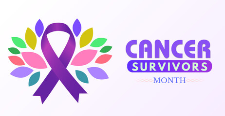 Cancer Survivors Month, June. Campaign or celebration banner design