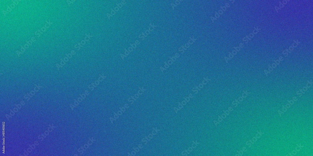 Poster Abstract blue purple green color gradient background. Iridescent grainy grunge texture with with heavy noise and gradient. Cobalt sapphire blue color gradient blurred backdrop.