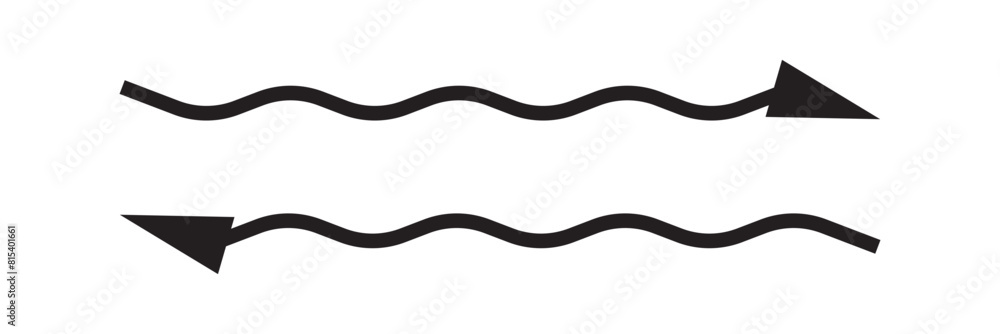 Canvas Prints wave arrow. down wavy curve curvy point pointer path navigation icon black white shape vector clipar