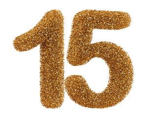 Golden glitter number 15