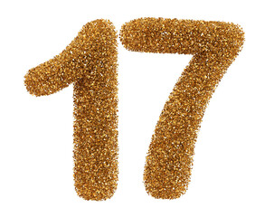 Golden glitter number 17