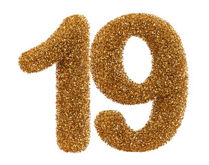 Golden glitter number 19