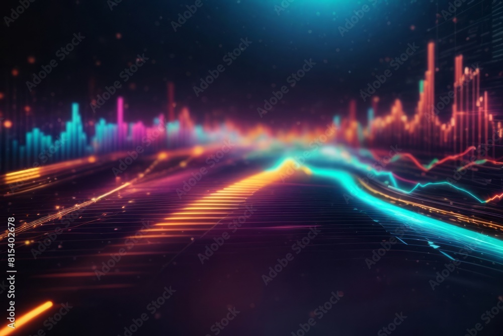 Poster arrow graph futuristic background with digital transition describing big data and economic growth