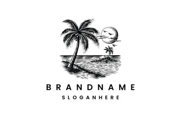 Fototapeta premium Palm logo template vector illustration design