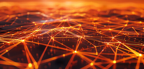 Deep orange lines modern logistics visualization.