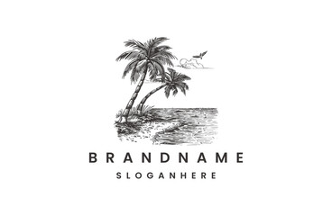 Fototapeta premium Palm logo template vector illustration design