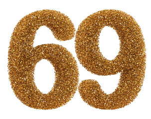 Golden glitter number 69