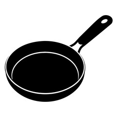 Frying pan vector icon silhouette illustration