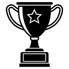 Trophy vector icon silhouette illustration