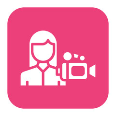 Camera Operator Female icon vector image. Can be used for Filmmaking.