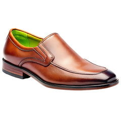 Brown elegant leather slip on mens shoes