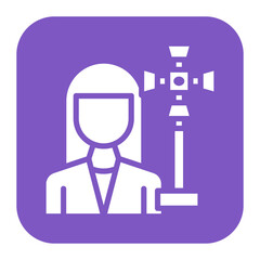 Gaffer Female icon vector image. Can be used for Filmmaking.