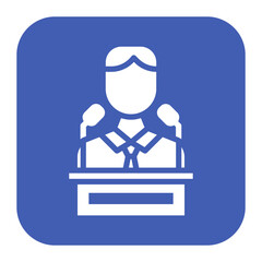 Giving Speech icon vector image. Can be used for Award Events.