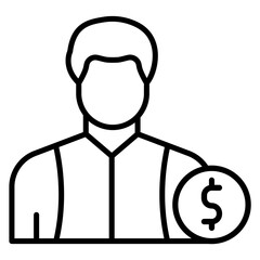 Investor vector icon. Can be used for Home Based Business iconset.