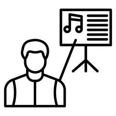 Music Teacher Male vector icon. Can be used for Home Based Business iconset.